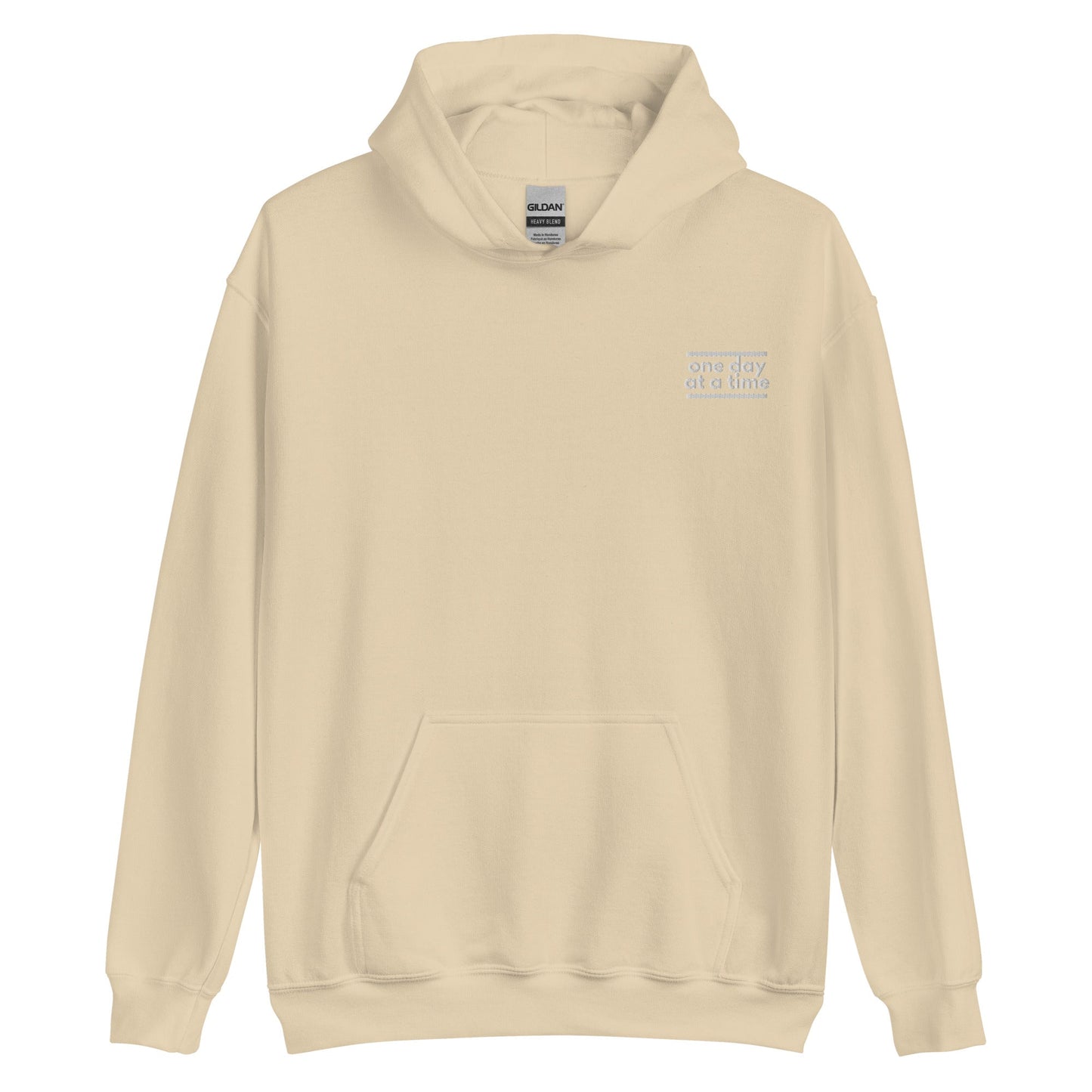 One Day At A Time Embroidered Hoodie - Soberlands
