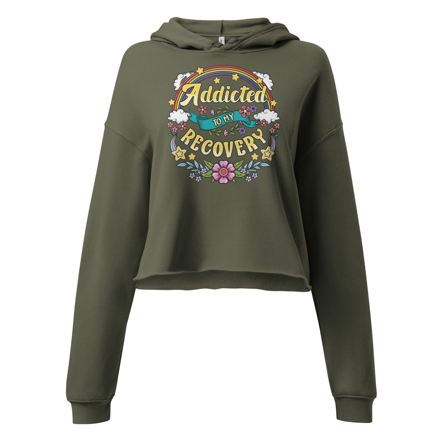 Addicted To My Recovery Crop Hoodie - Soberlands