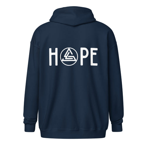 HOPE (back print) Zip Hoodie - Soberlands