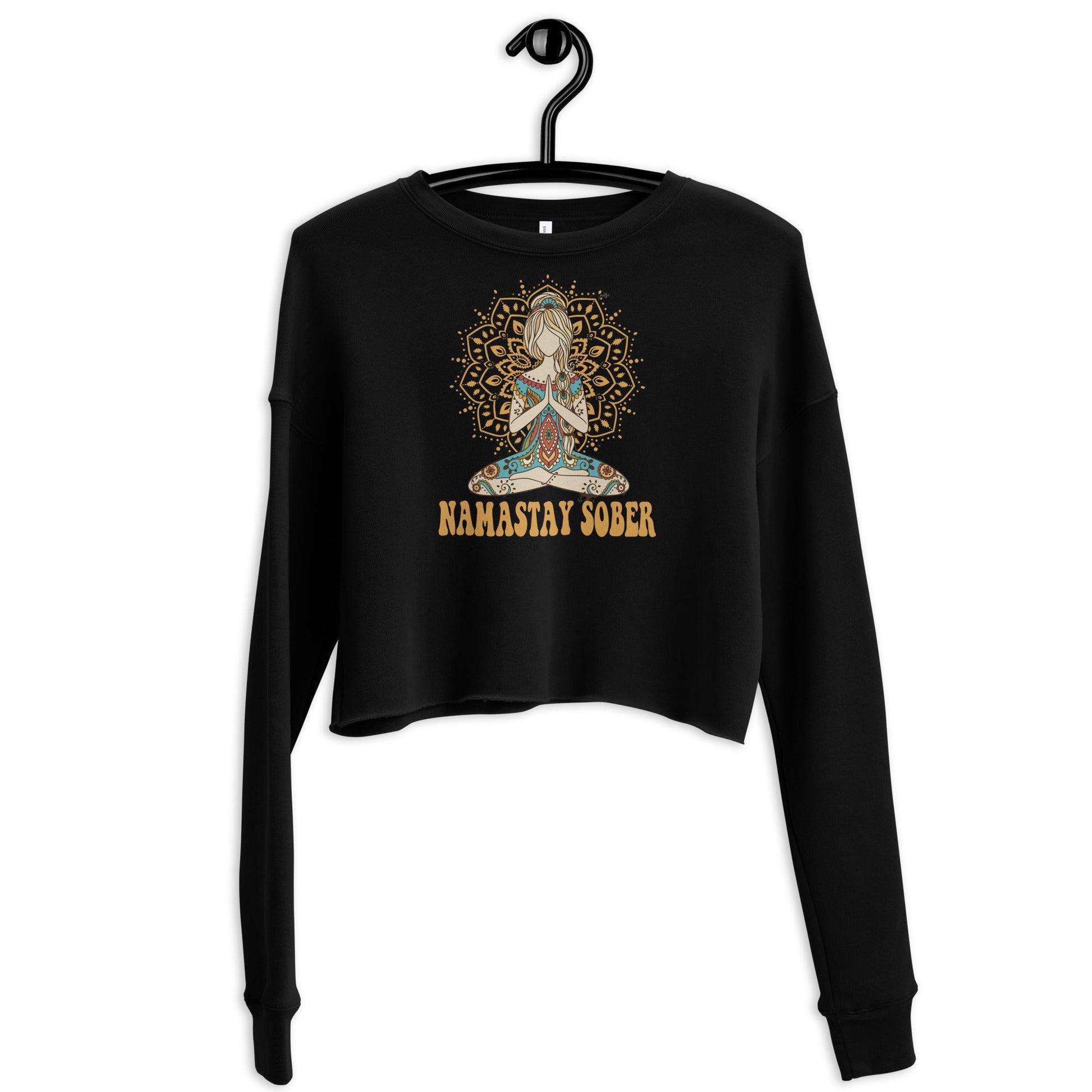 Namastay Sober Crop Sweatshirt - Soberlands