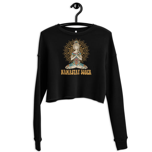 Namastay Sober Crop Sweatshirt - Soberlands