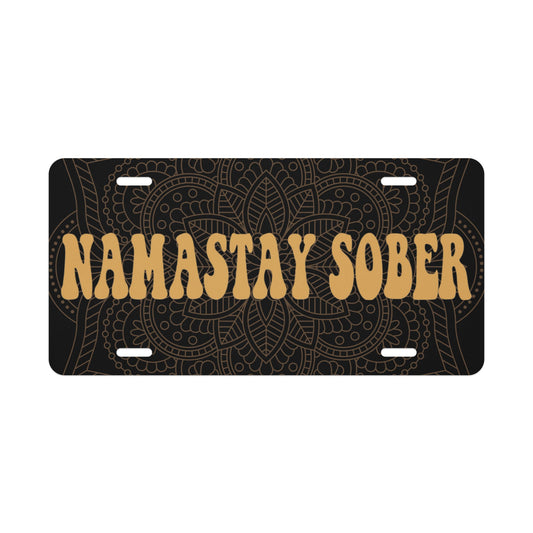 Namastay Sober License Plate - Soberlands