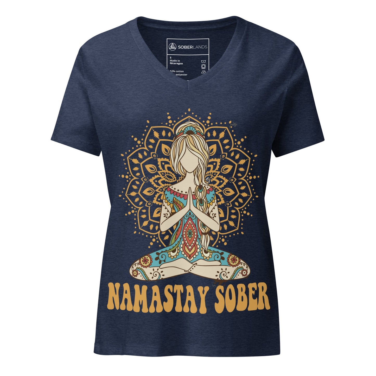 Namastay Sober Women’s V - neck Tee - Soberlands