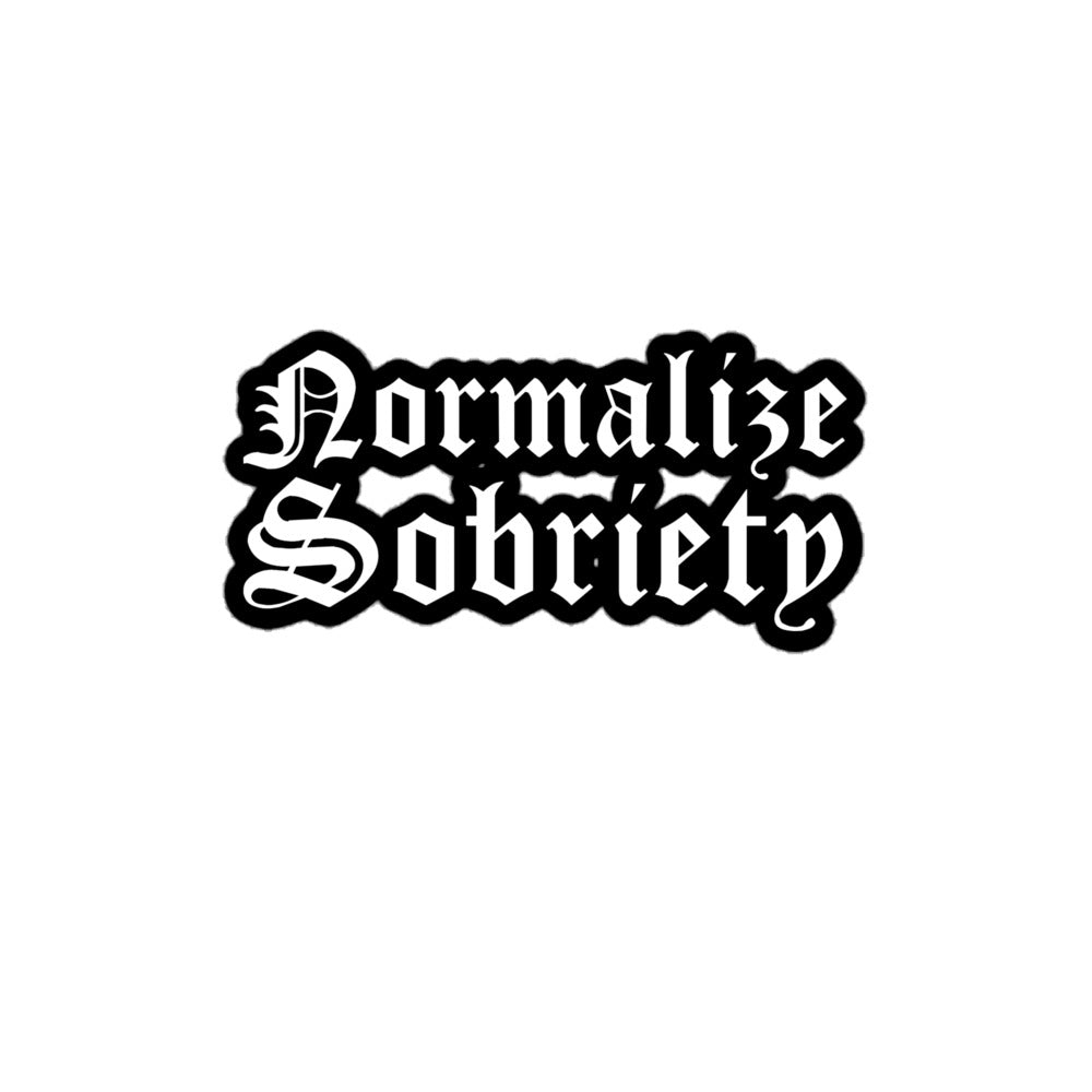 Normalize Sobriety AS White Stickers - Soberlands