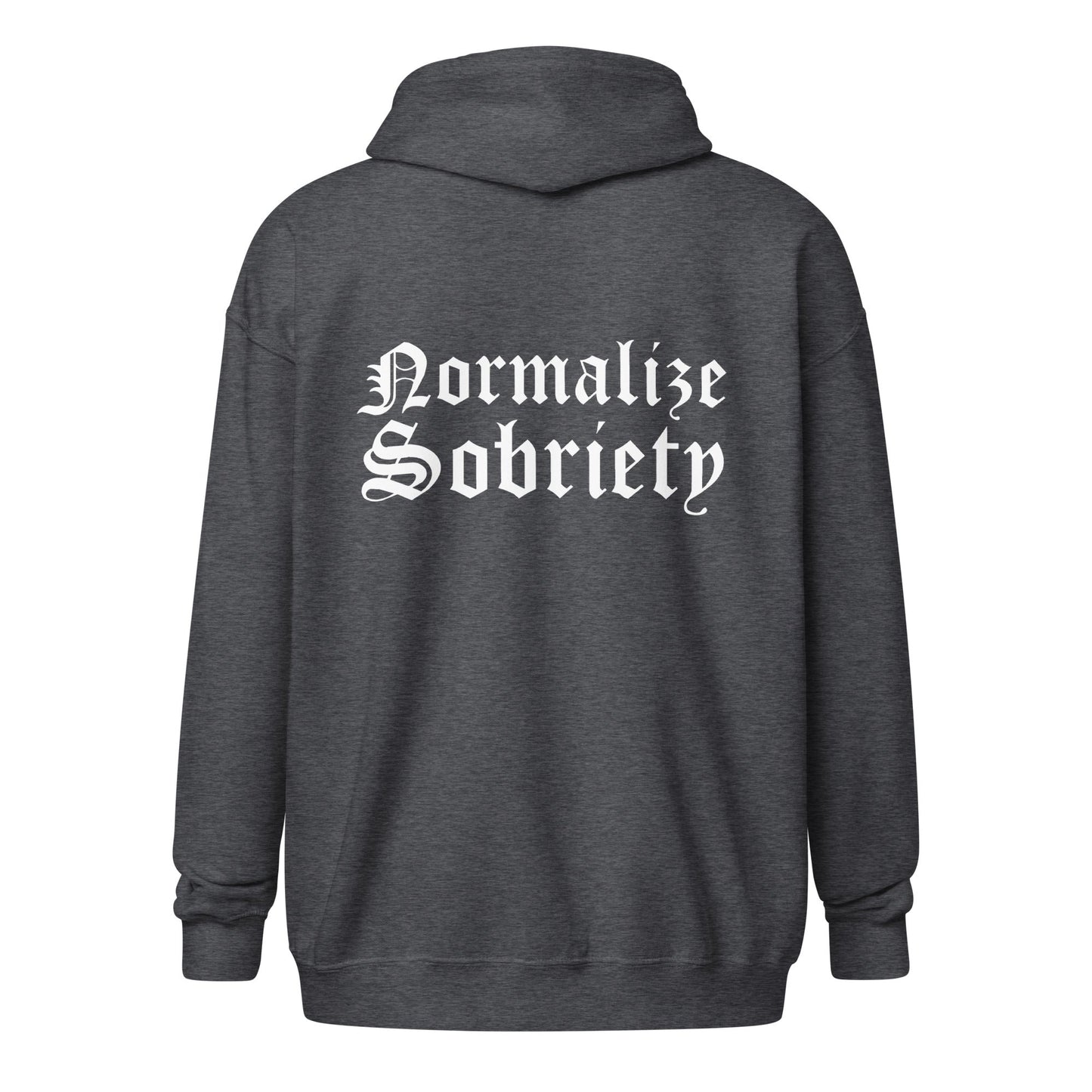 Normalize Sobriety (back print) Zip Hoodie - Soberlands