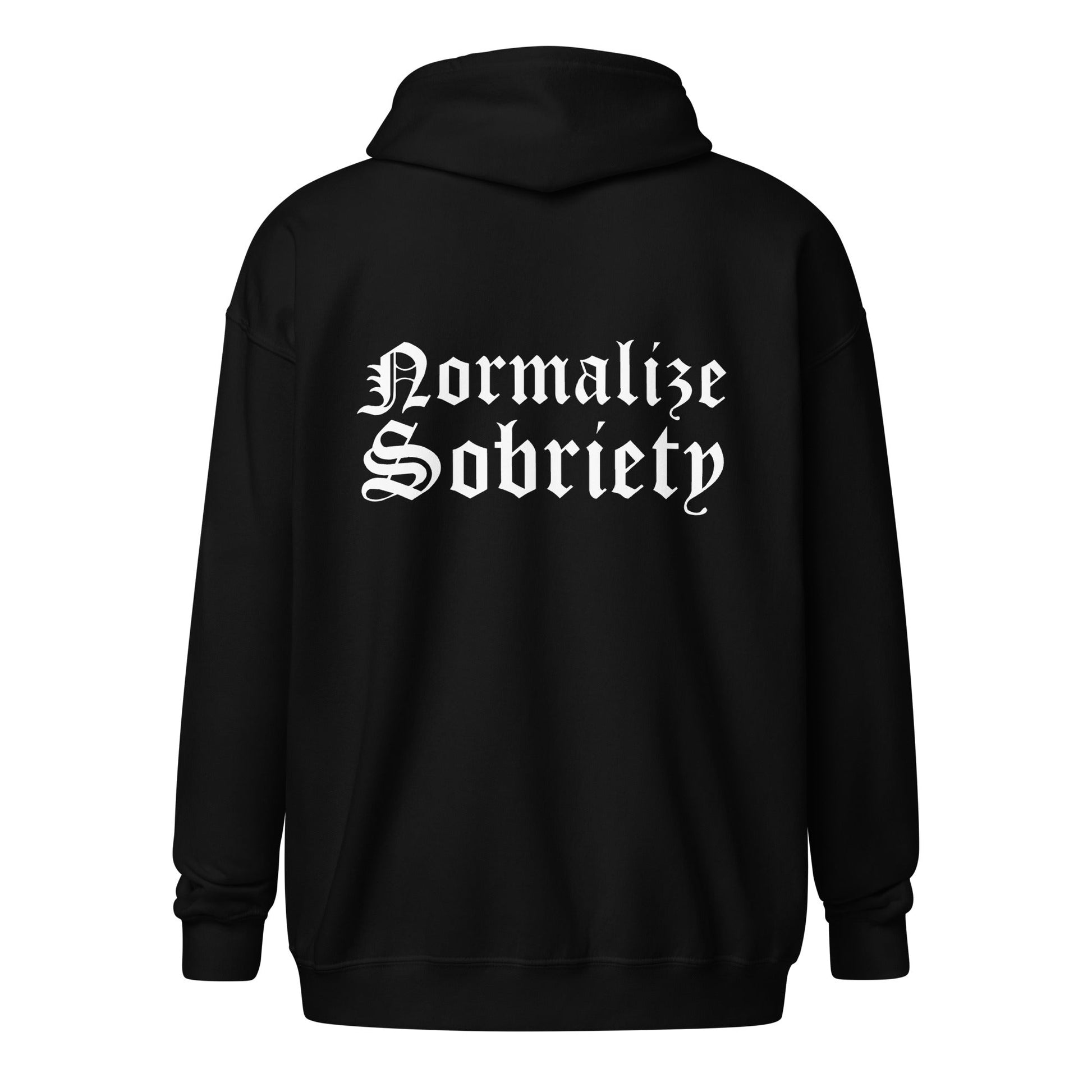 Normalize Sobriety (back print) Zip Hoodie - Soberlands