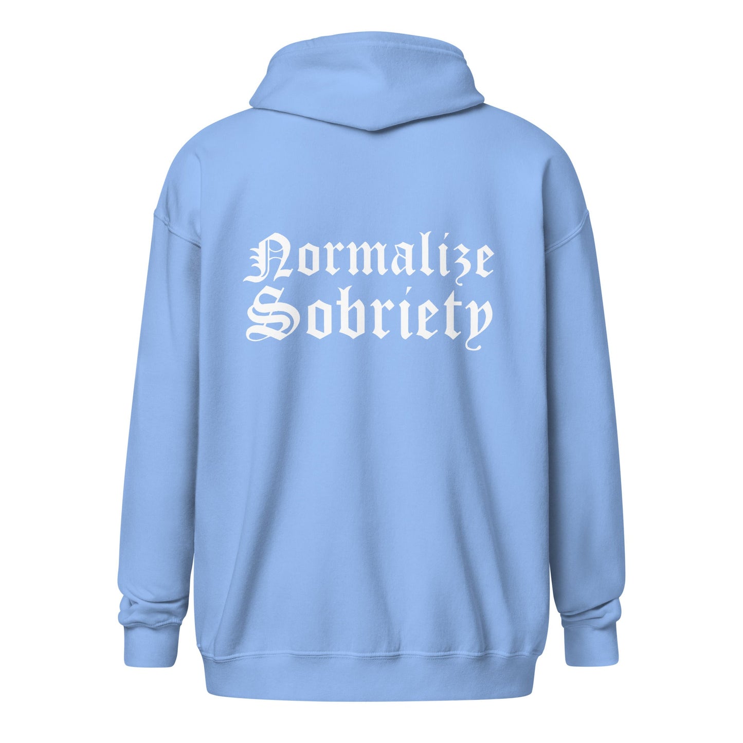 Normalize Sobriety (back print) Zip Hoodie - Soberlands