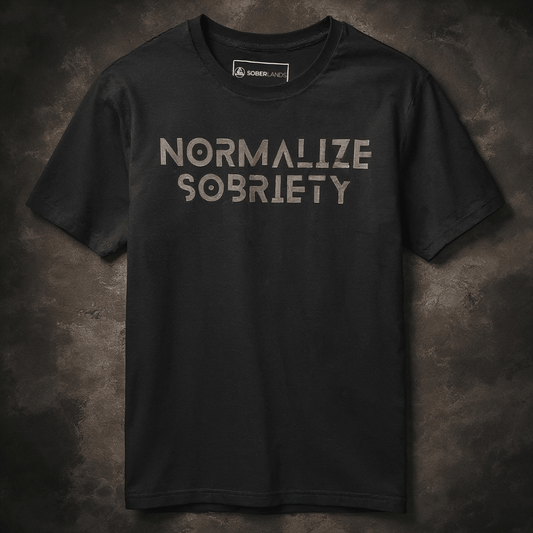 Normalize Sobriety BLACK Tee - Soberlands