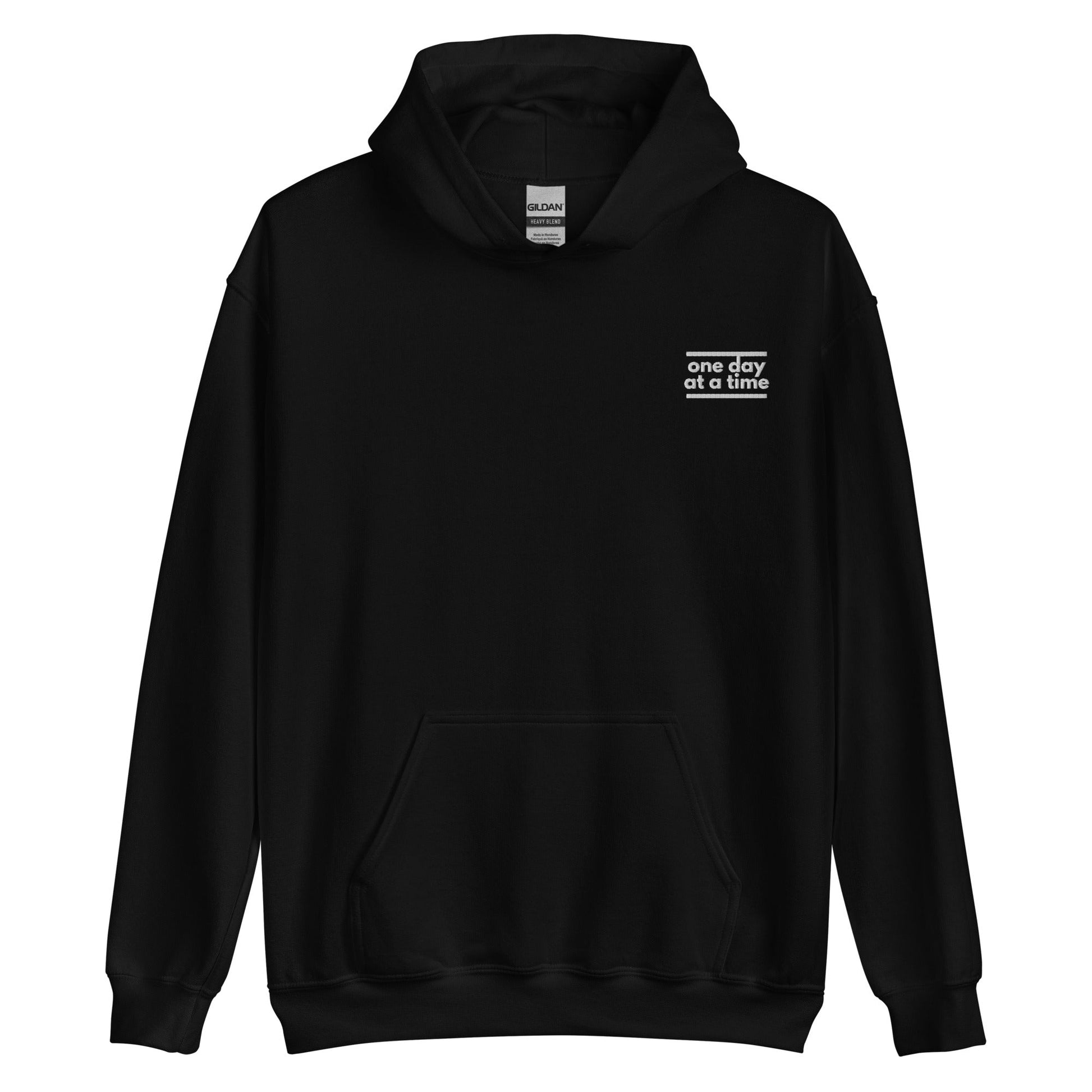 One Day At A Time Embroidered Hoodie - Soberlands
