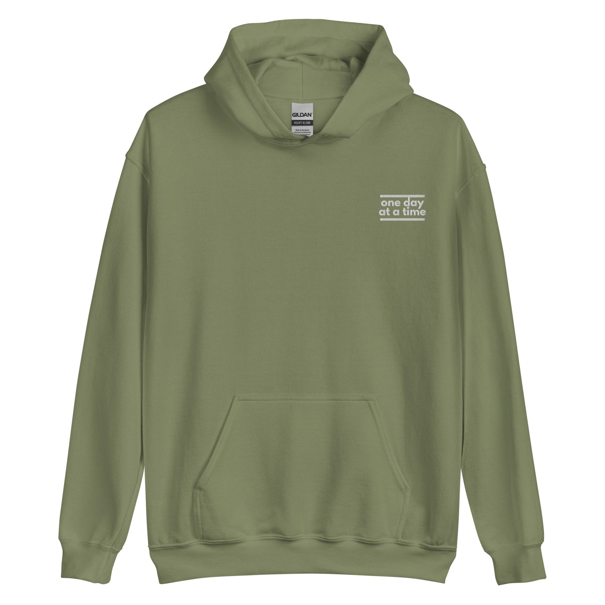 One Day At A Time Embroidered Hoodie - Soberlands