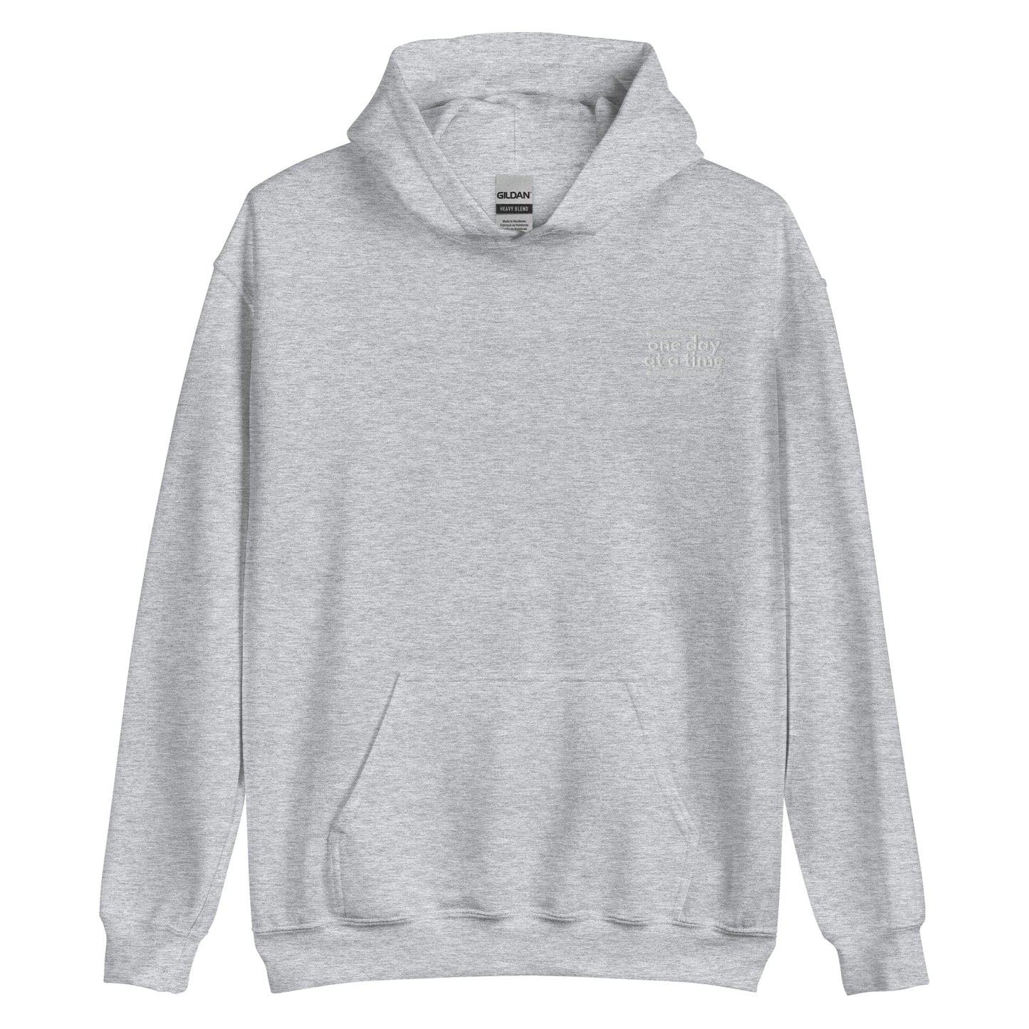 One Day At A Time Embroidered Hoodie - Soberlands