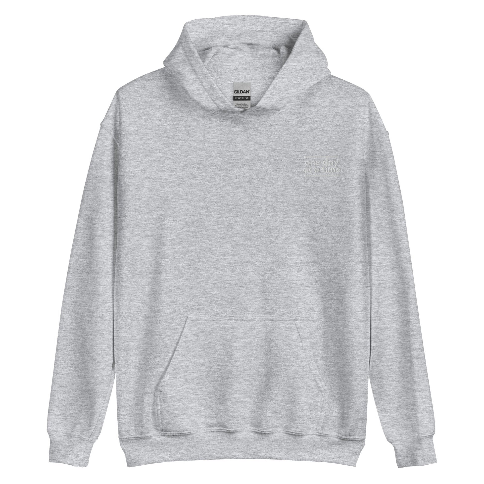 One Day At A Time Embroidered Hoodie - Soberlands