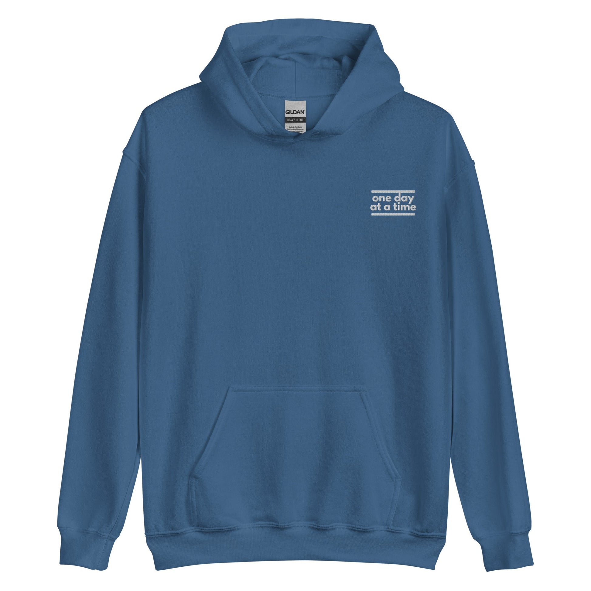 One Day At A Time Embroidered Hoodie - Soberlands