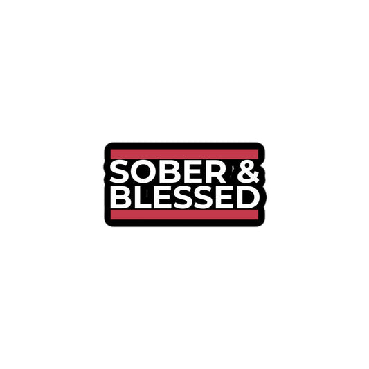 Sober and Blessed White Stickers - Soberlands