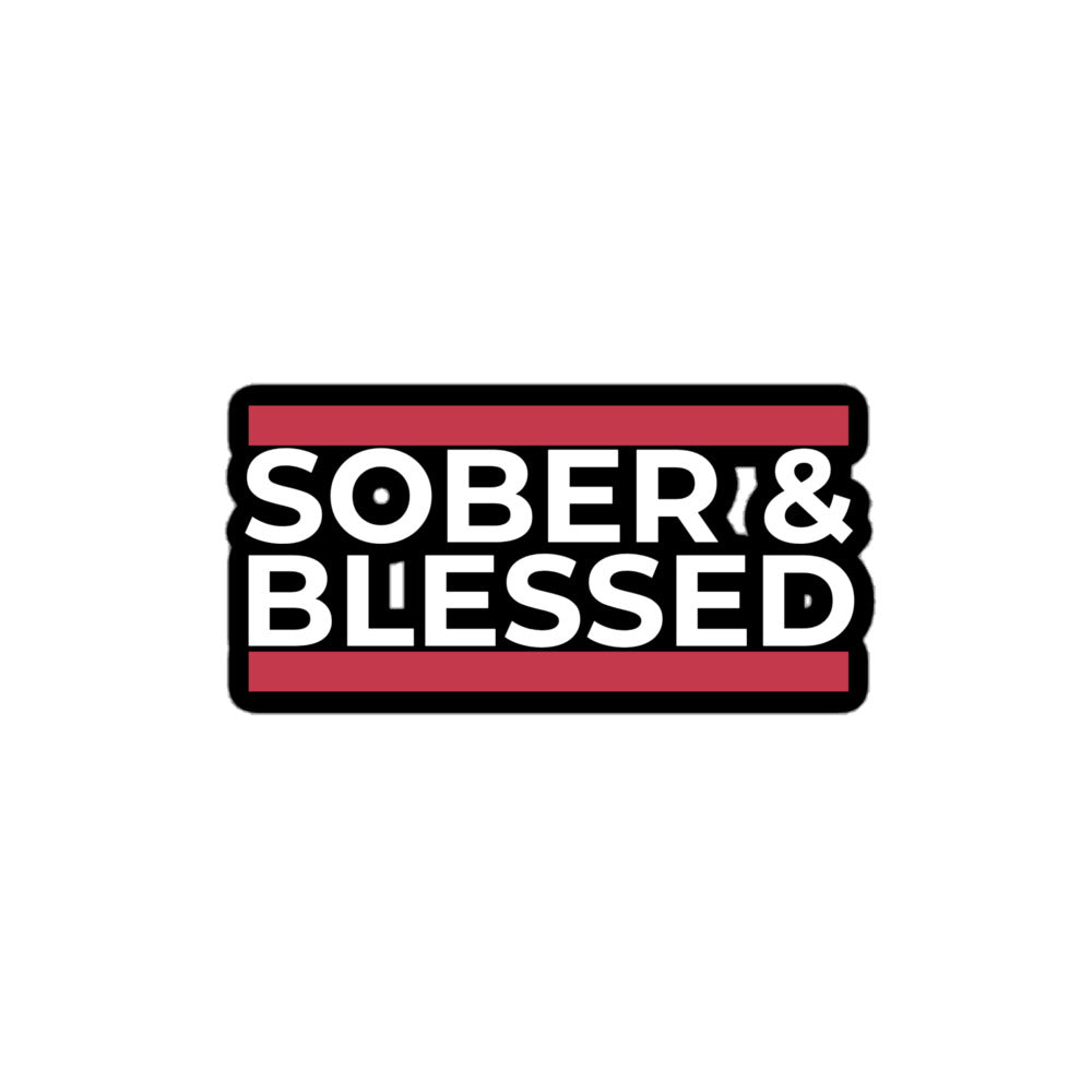 Sober and Blessed White Stickers - Soberlands
