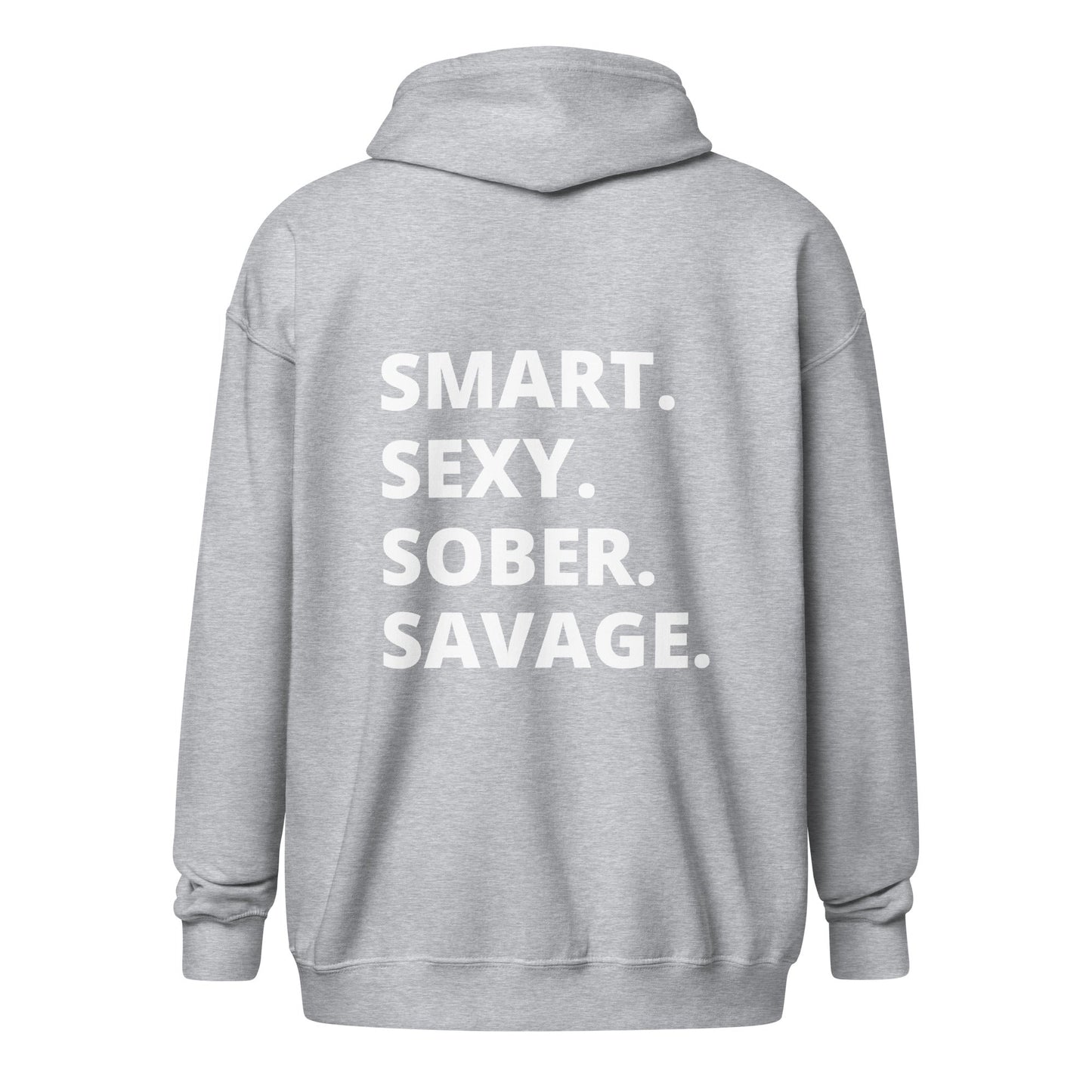 Sober Savage (back print) Zip Hoodie - Soberlands