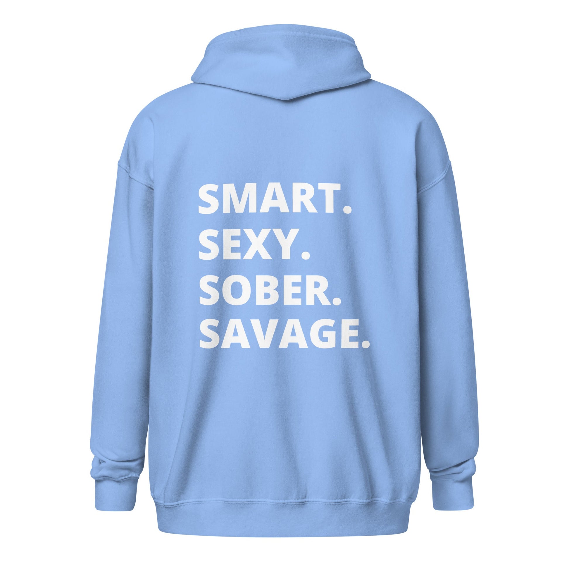 Sober Savage (back print) Zip Hoodie - Soberlands