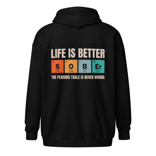 Sober Table (back print) Zip Hoodie - Soberlands