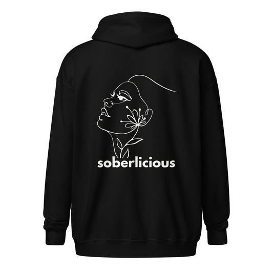 Soberlicious Lines (back print) Zip Hoodie - Soberlands