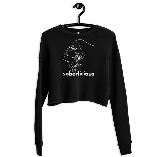 Soberlicious Lines Crop Sweatshirt - Soberlands