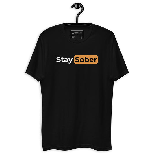 Stay Sober Men's Fitted Tee - Soberlands