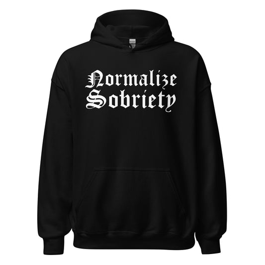 Normalize Sobriety (front print) Hoodie